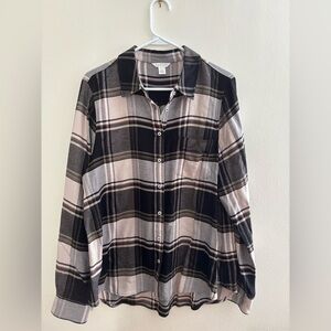 Plaid Button-Up Shirt